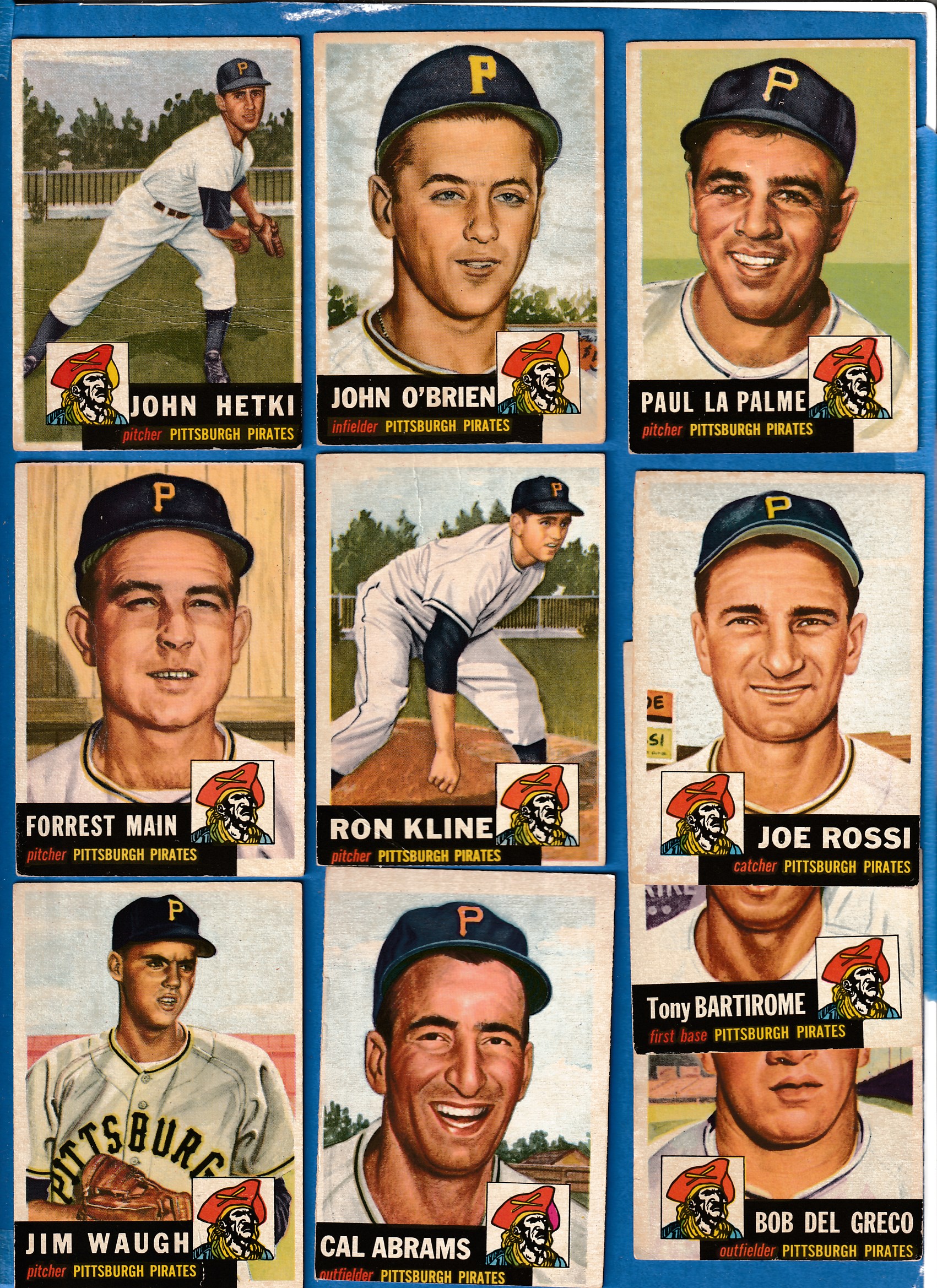 1953 Topps  - PIRATES - Starter Team Set (11 different) Baseball cards value