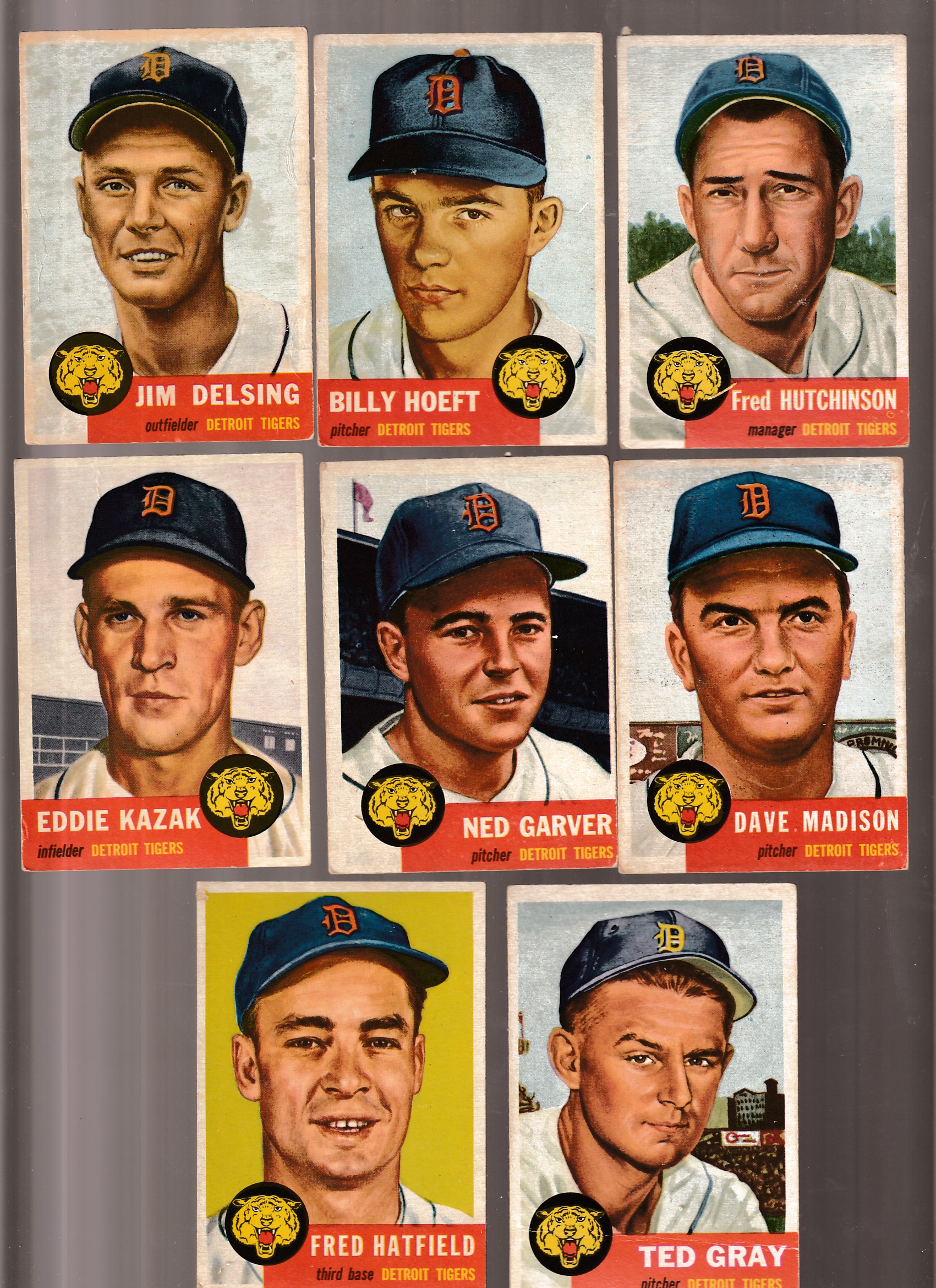 1953 Topps  - TIGERS - Starter Team Set (8 different) Baseball cards value