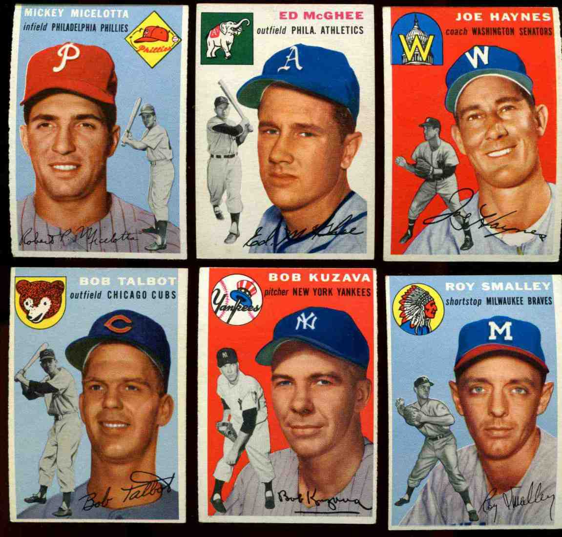 1954 Topps #215 Ed McGhee [#x] (Philadelphia A's) Baseball cards value