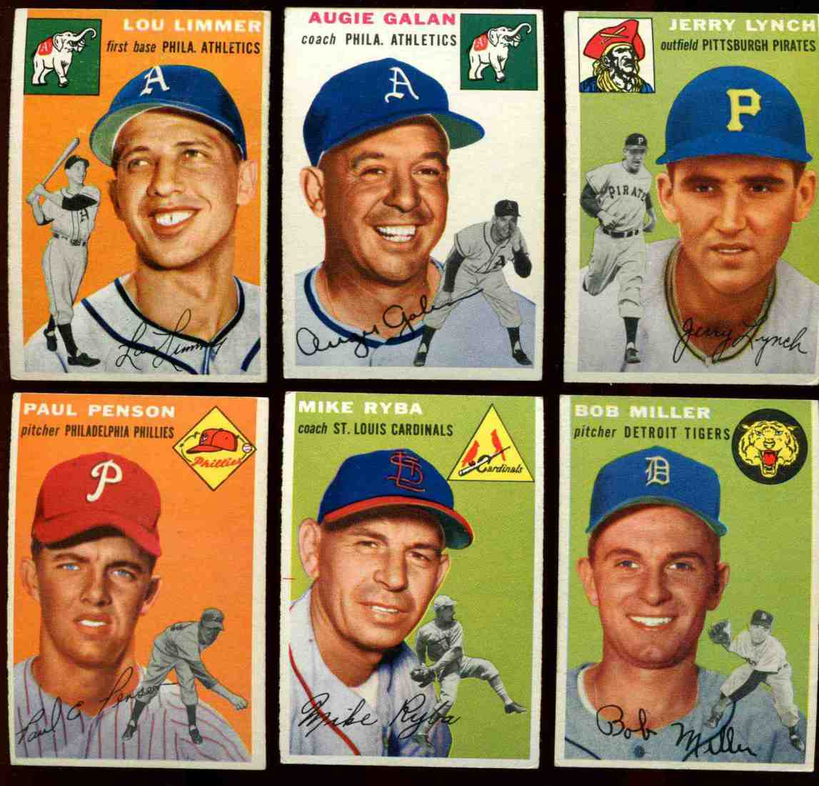 1954 Topps #233 Augie Galan COACH [#x] (Philadelphia A's) Baseball cards value