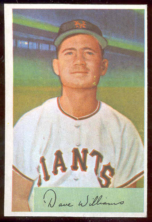 1954 Bowman #  9 Dave Williams (New York Giants) Baseball cards value