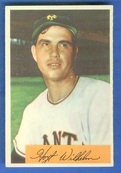1954 Bowman # 57 Hoyt Wilhelm [#] (New York Giants) Baseball cards value