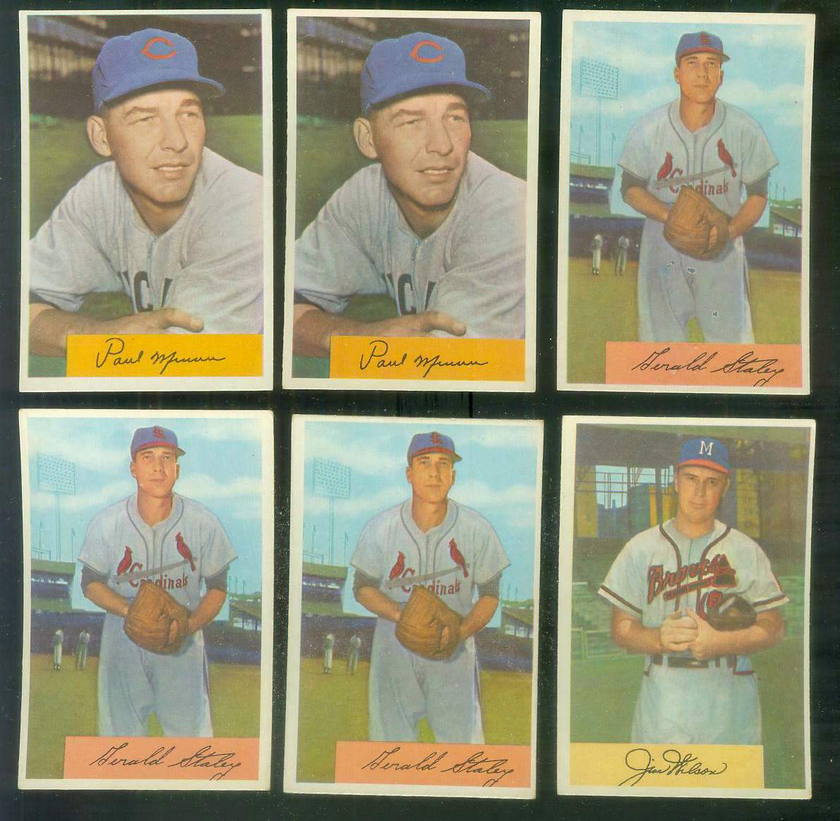 1954 Bowman # 14 Gerald Staley (Cardinals) Baseball cards value