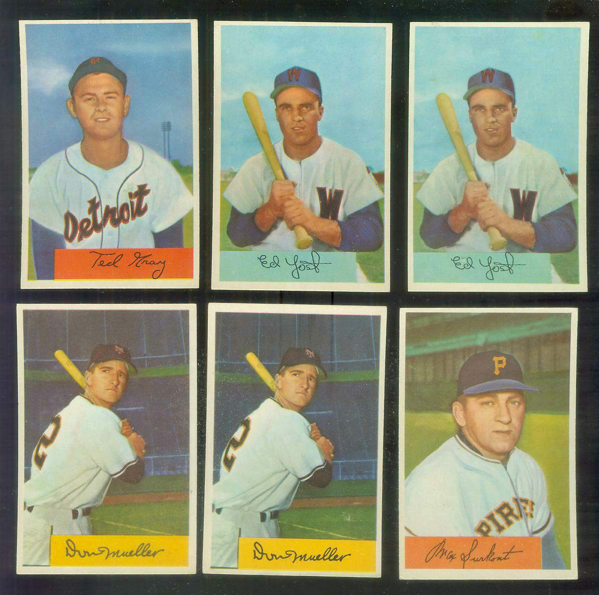 1954 Bowman # 72 Ed Yost (Senators) Baseball cards value