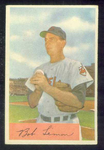 1954 Bowman #196 Bob Lemon [#asc] (Indians) Baseball cards value
