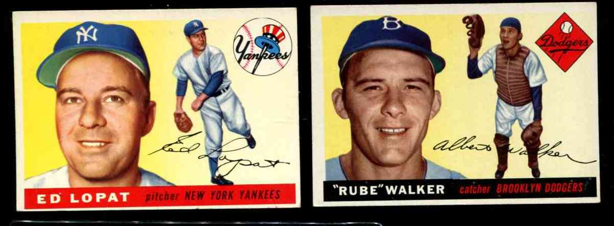 1955 Topps #108 Al 'Rube Walker [#x] (Brooklyn Dodgers) Baseball cards value