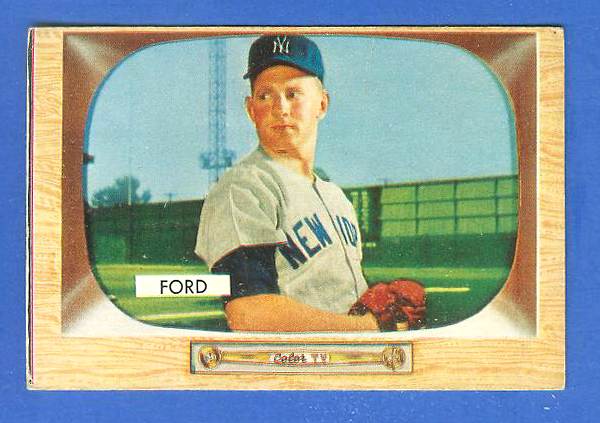1955 Bowman # 59 Whitey Ford (Yankees) Baseball cards value
