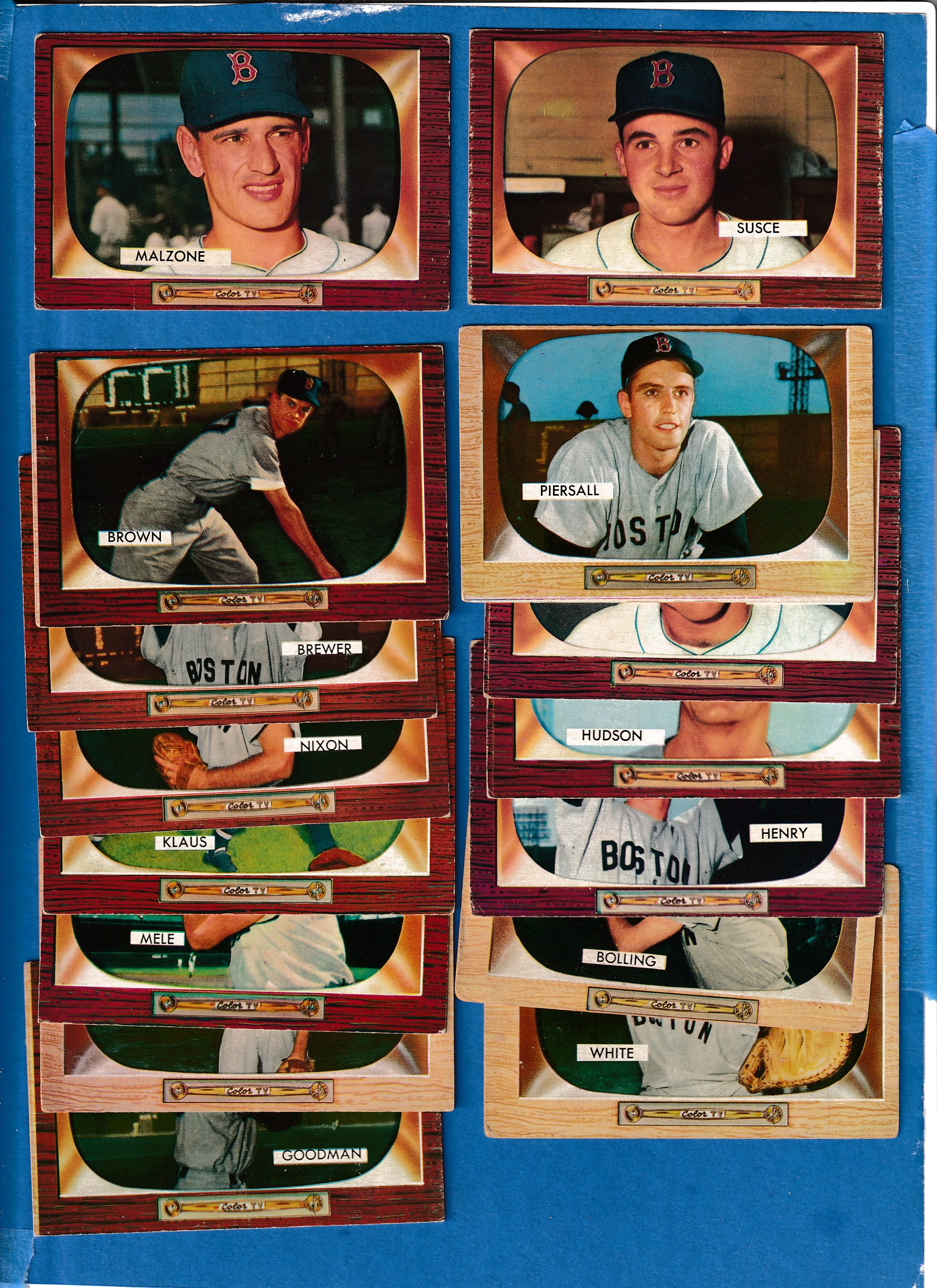1955 Bowman  -RED SOX Starter Team Set/Lot with (15) different Baseball cards value