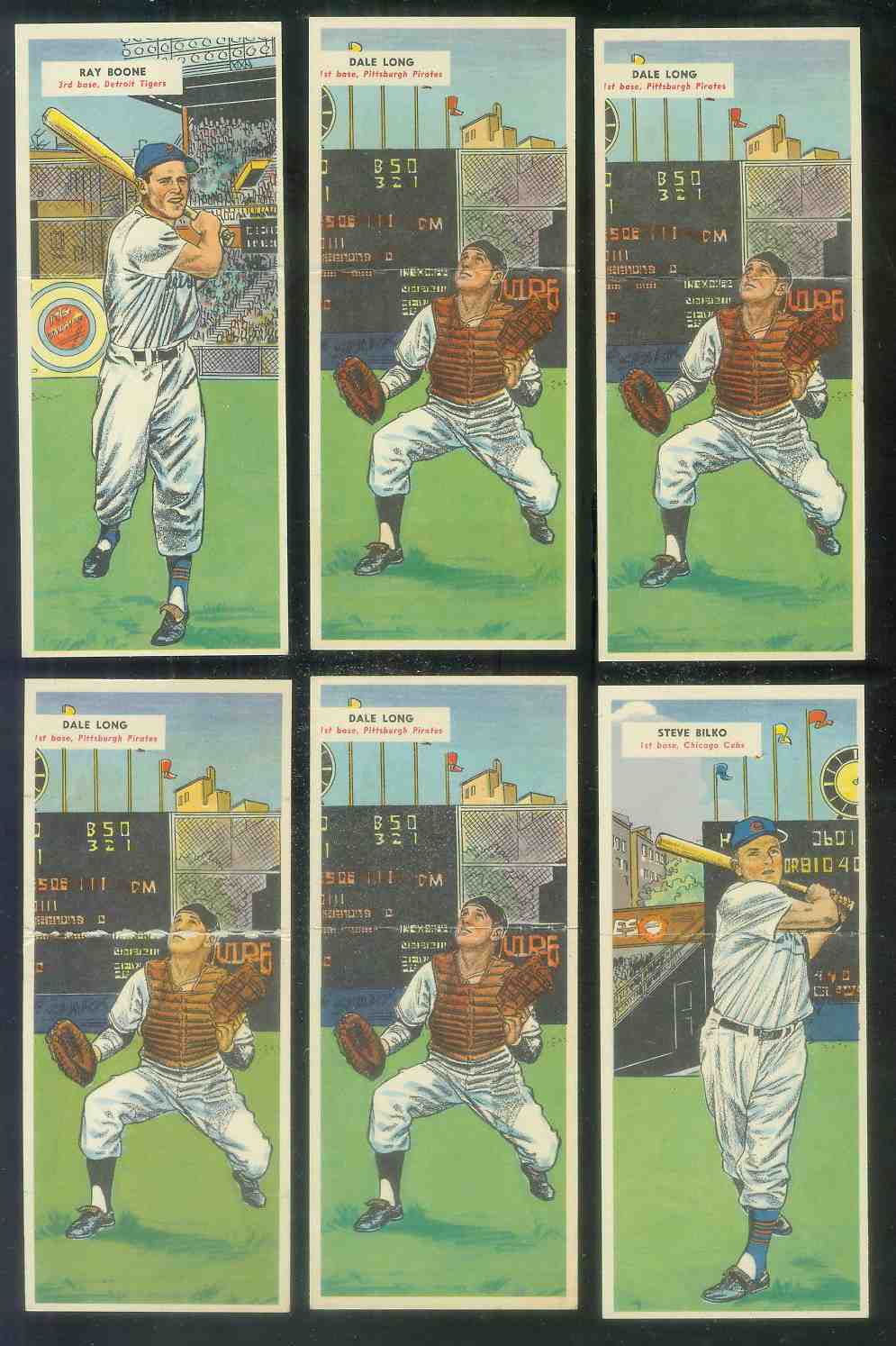 1955 Topps DoubleHeader #115 Dale Long ROOKIE / #116 Ferris Fain Baseball cards value
