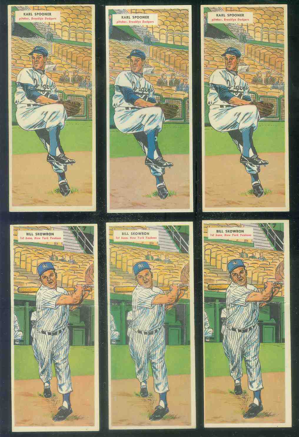 1955 Topps DoubleHeader #.19 Karl Spooner ROOKIE / #20 Jim Hughes Baseball cards value