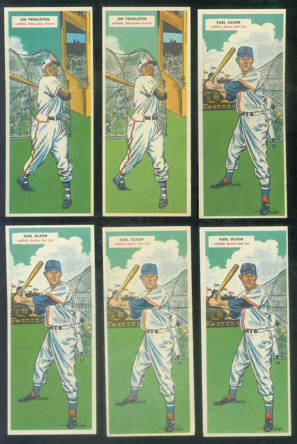 1955 Topps DoubleHeader #.35 Karl Olson / #36 Andy Carey (Yankees) Baseball cards value