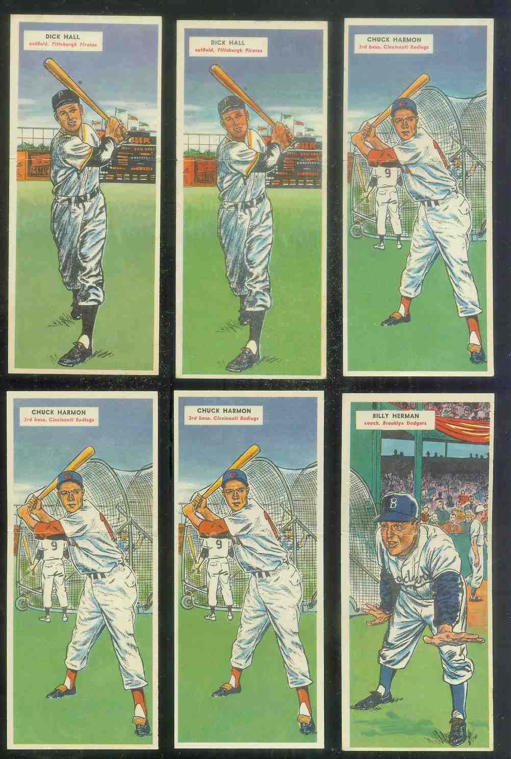 1955 Topps DoubleHeader #.55 Chuck Harmon / #56 Bob Skinner ROOKIE Baseball cards value
