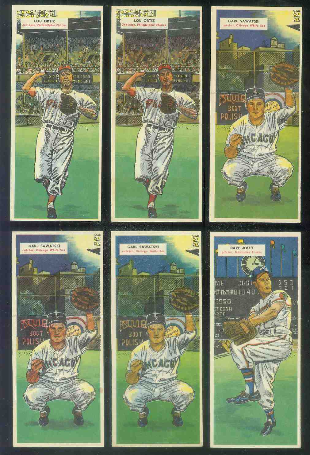 1955 Topps DoubleHeader #.95 Dave Jolly / #96 Bobby Hofman Baseball cards value