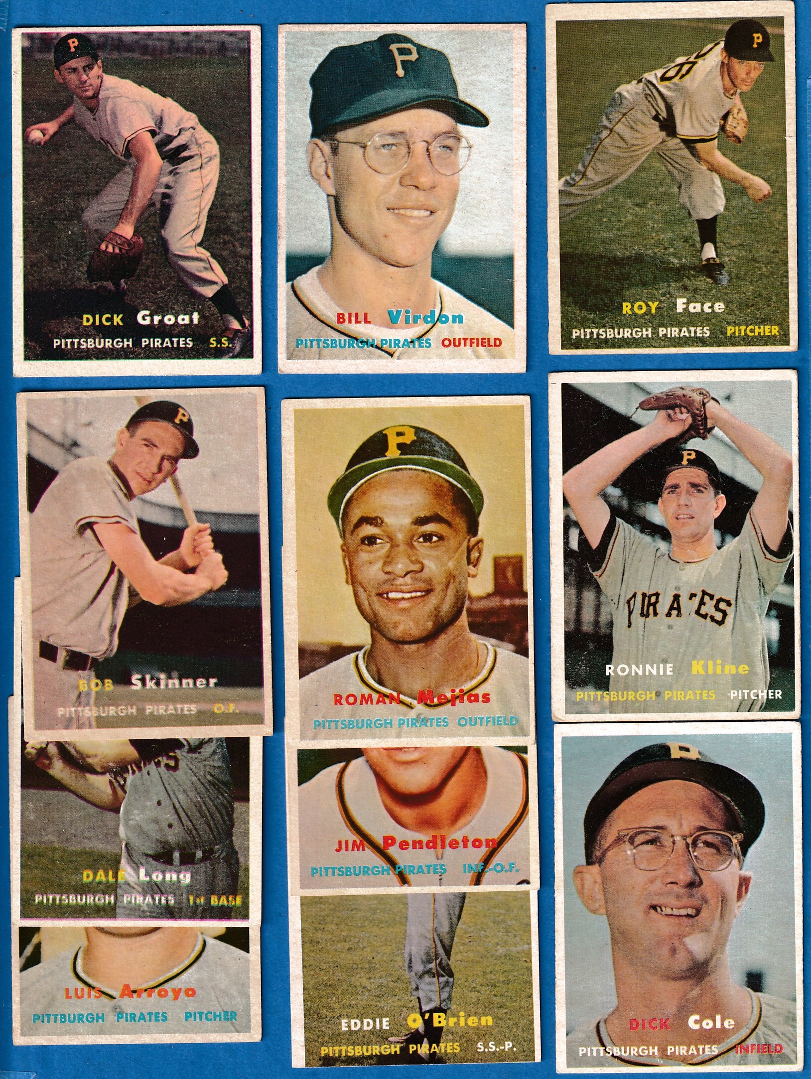 1957 Topps  - PIRATES - Starter Team Set - (11) different Baseball cards value
