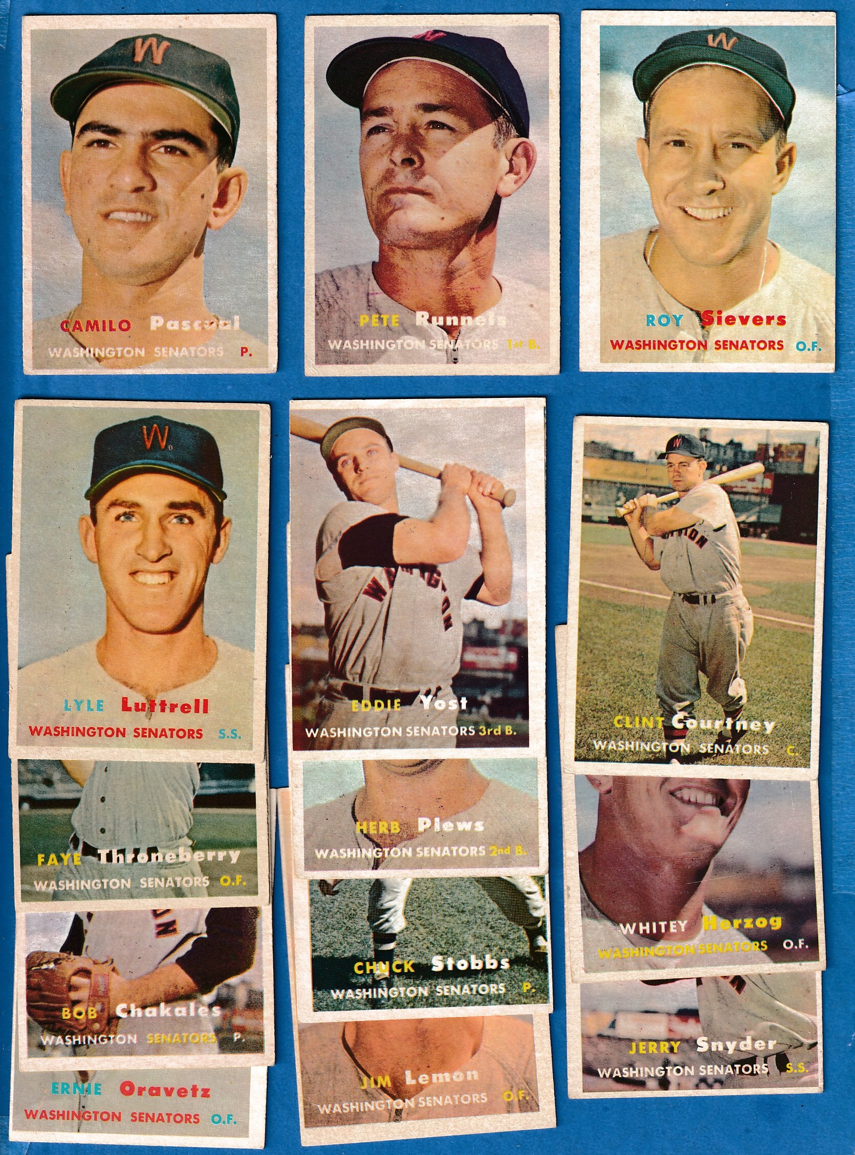 1957 Topps  - SENATORS - Starter Team Set - (11) different Baseball cards value