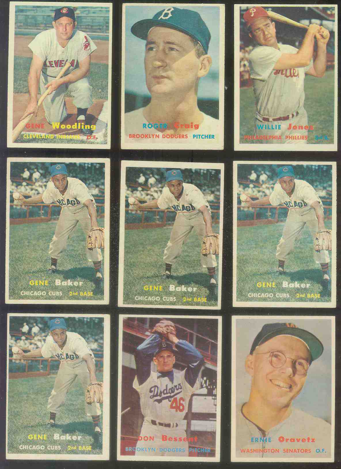 1957 Topps #172 Gene Woodling (Indians) Baseball cards value