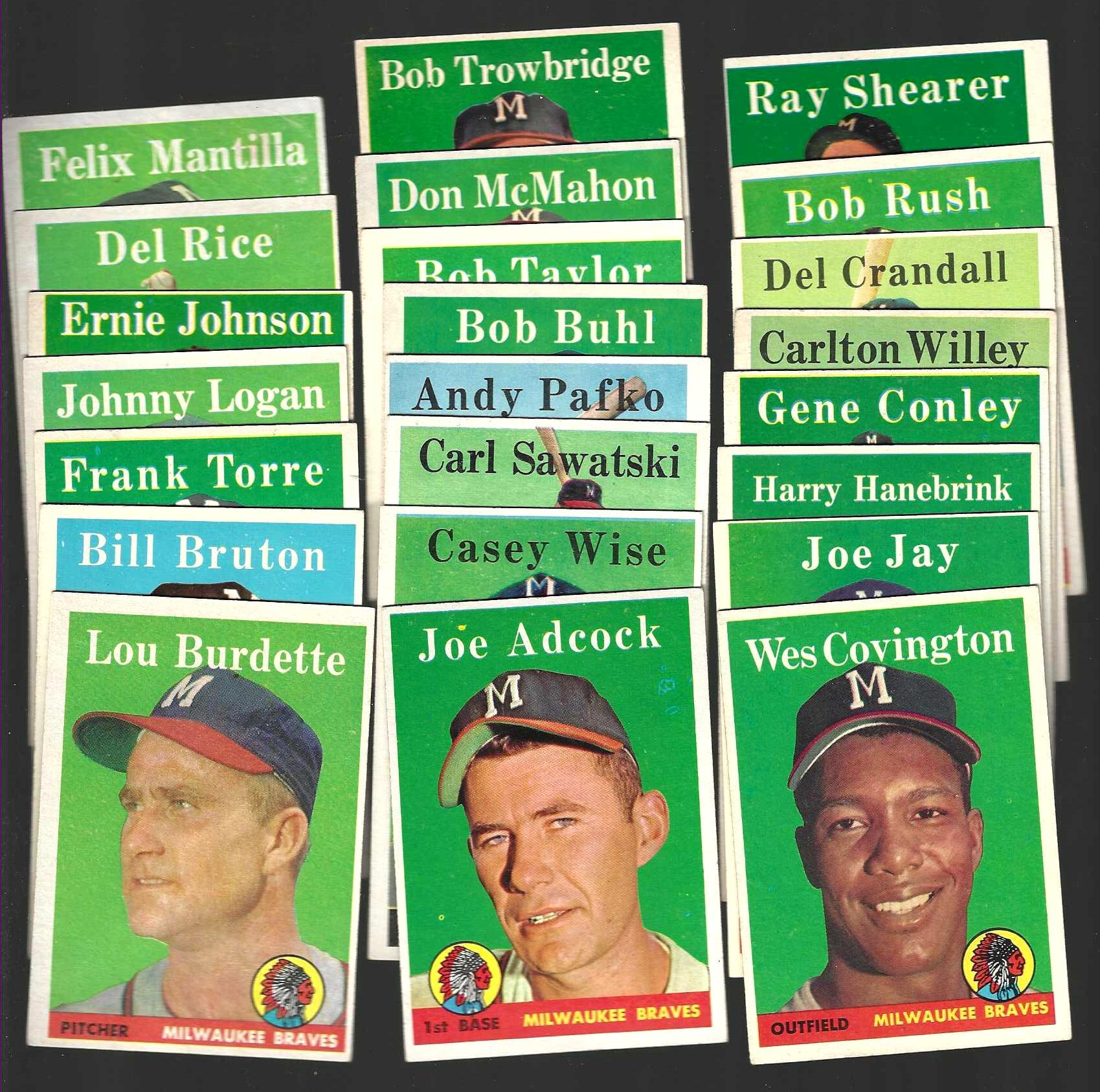 1958 Topps  -  BRAVES Starter Team Set (24/29) Baseball cards value