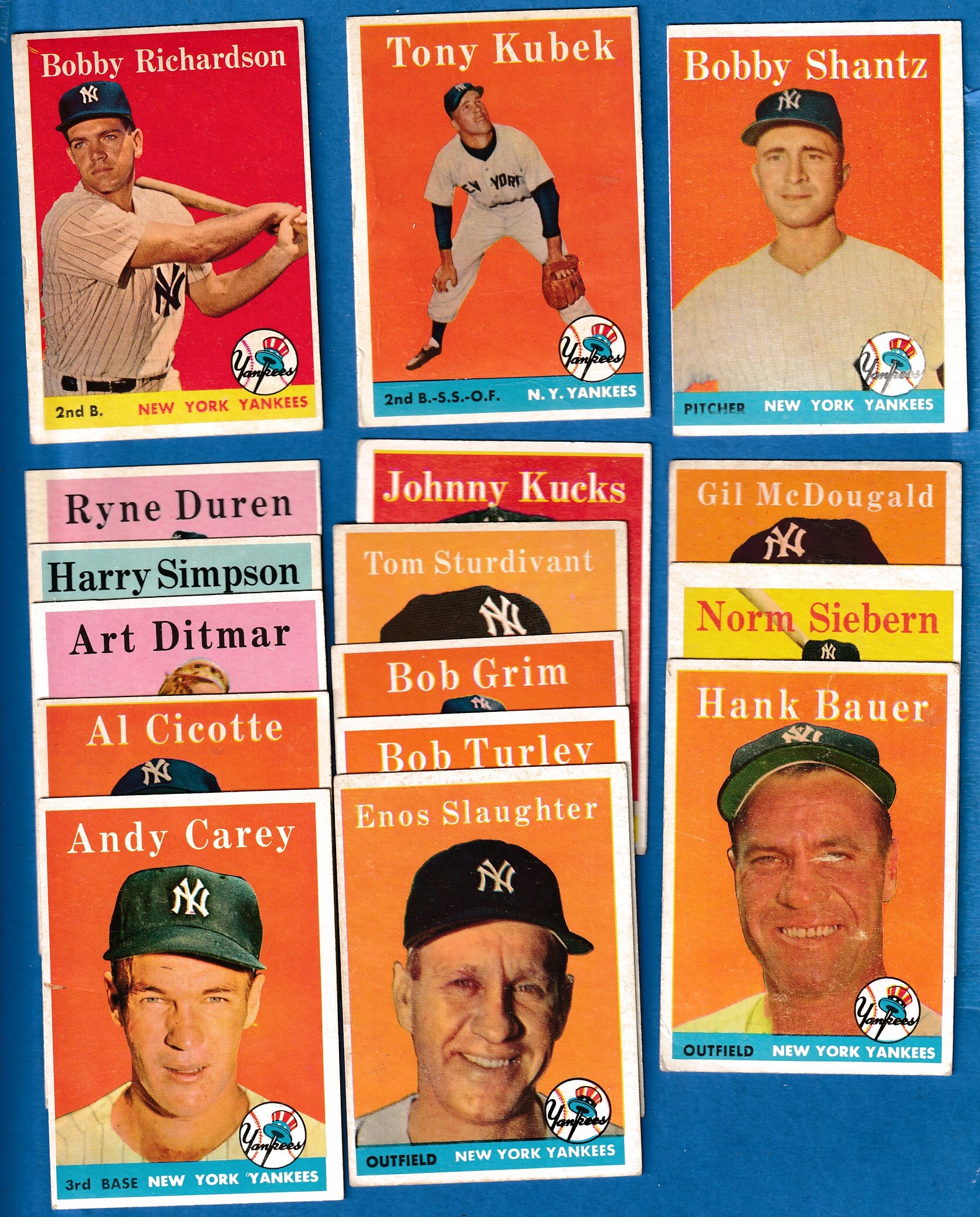 1958 Topps  - YANKEES Starter Team Set (14) different Baseball cards value