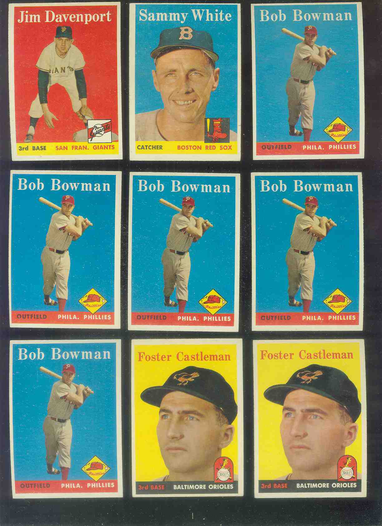 1958 Topps #415 Bob Bowman (Phillies) Baseball cards value