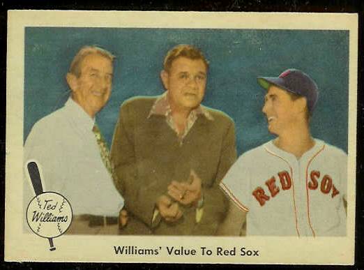 1959 Fleer Ted Williams #75 'Williams' Value to Sox' (Red Sox) Baseball cards value