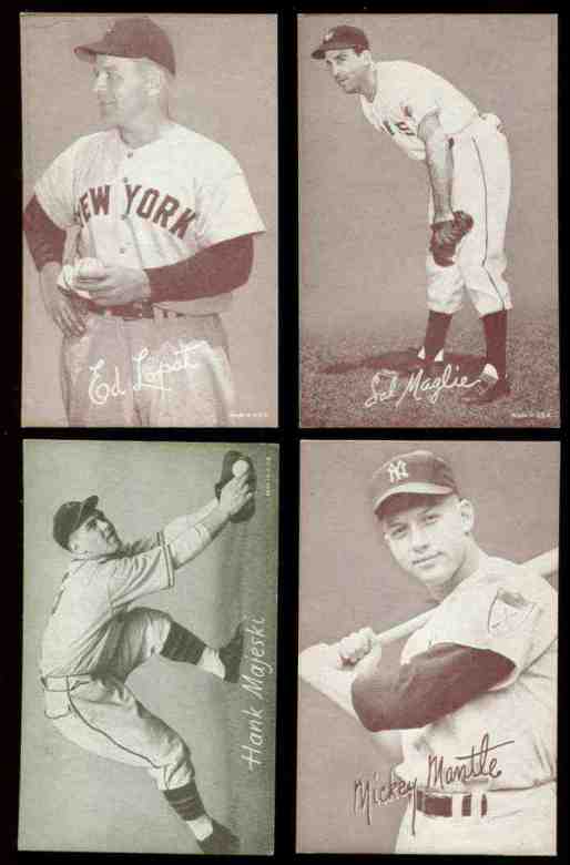 1947-66 Exhibits #189 Mickey Mantle (Batting/'ck' connected) (Sepia) Baseball cards value