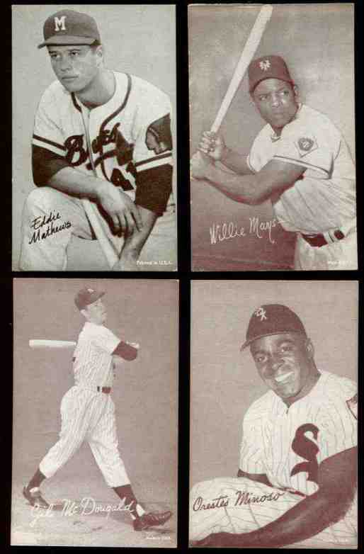 1947-66 Exhibits #199 Willie Mays (bat) (Sepia) Baseball cards value