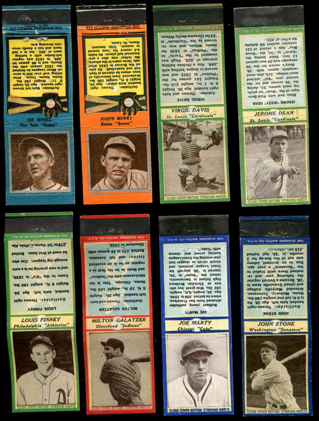 1935-36 Diamond Matchbooks # 51 Louis Finney GREEN (A's) Baseball cards value