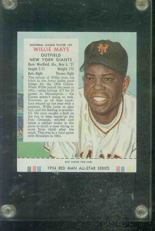 1954 Red Man #NL25 Willie Mays WITH TAB !!! [#x] (Giants) Baseball cards value