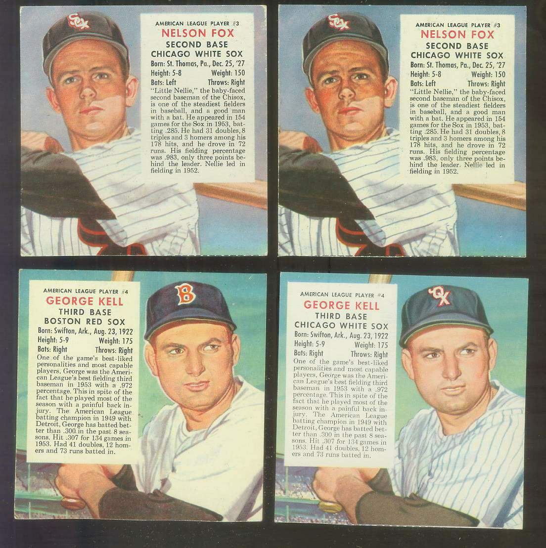 1954 Red Man #AL.3 Nellie Fox (White Sox) Baseball cards