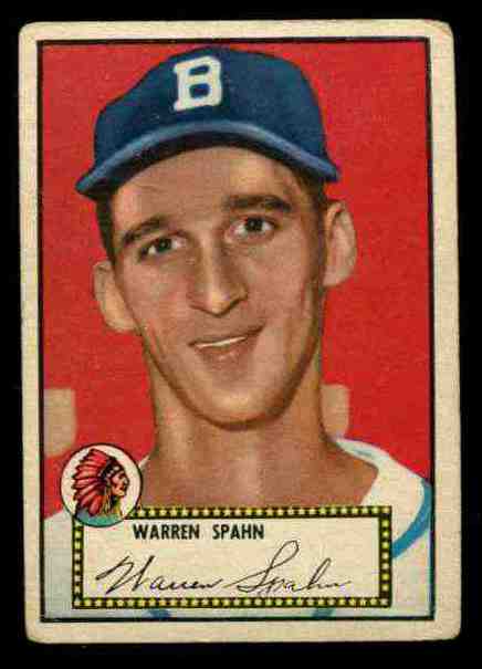 1952 Topps #.33 Warren Spahn BLACK-BACK [#x] (Boston Braves) Baseball cards value