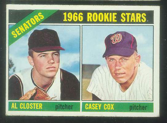 1966 Topps #549 Senators ROOKIES [#esc] SCARCE HI# (Al Closter,Casey Cox) Baseball cards value