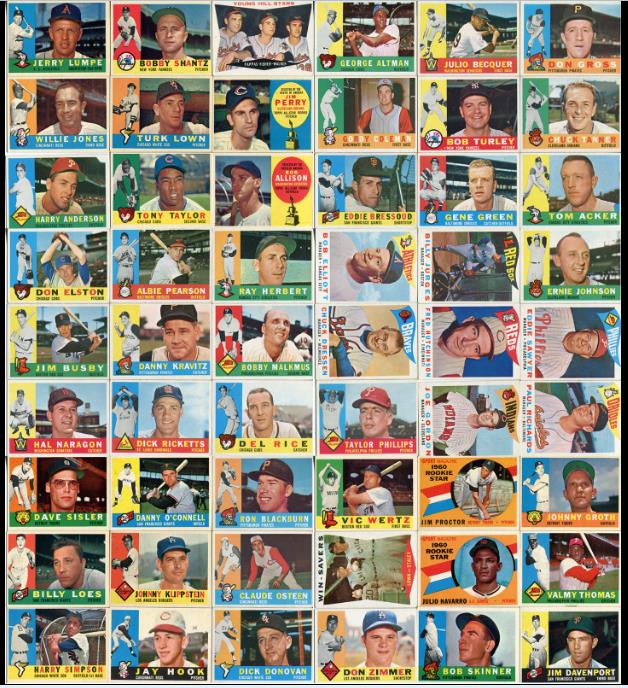1960 Topps  -  Starter Set/Lot of (200) different commons Baseball cards value