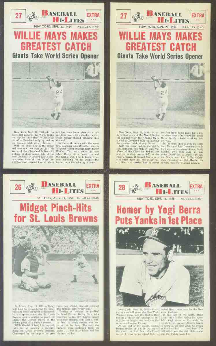 1960 Nu-Card Hi-Lites #27 WILLIE MAYS - 'Makes Greatest Catch' (Giants) Baseball cards value