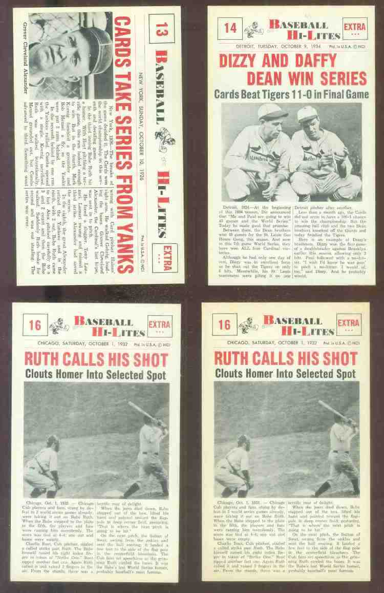 1960 Nu-Card Hi-Lites #16 BABE RUTH - 'Calls His Shot' (Yankees) Baseball cards value