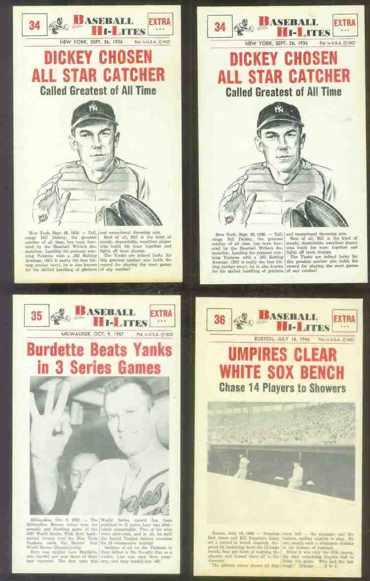 1960 Nu-Card Hi-Lites #34 Bill Dickey - 'Chosen All-Star Catcher' Baseball cards value