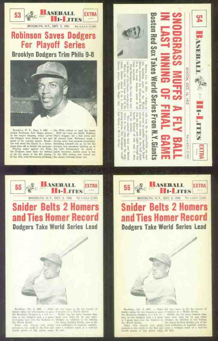 1960 Nu-Card Hi-Lites #55 Duke Snider - 'Belts 2 Homers, Ties Record' Baseball cards value