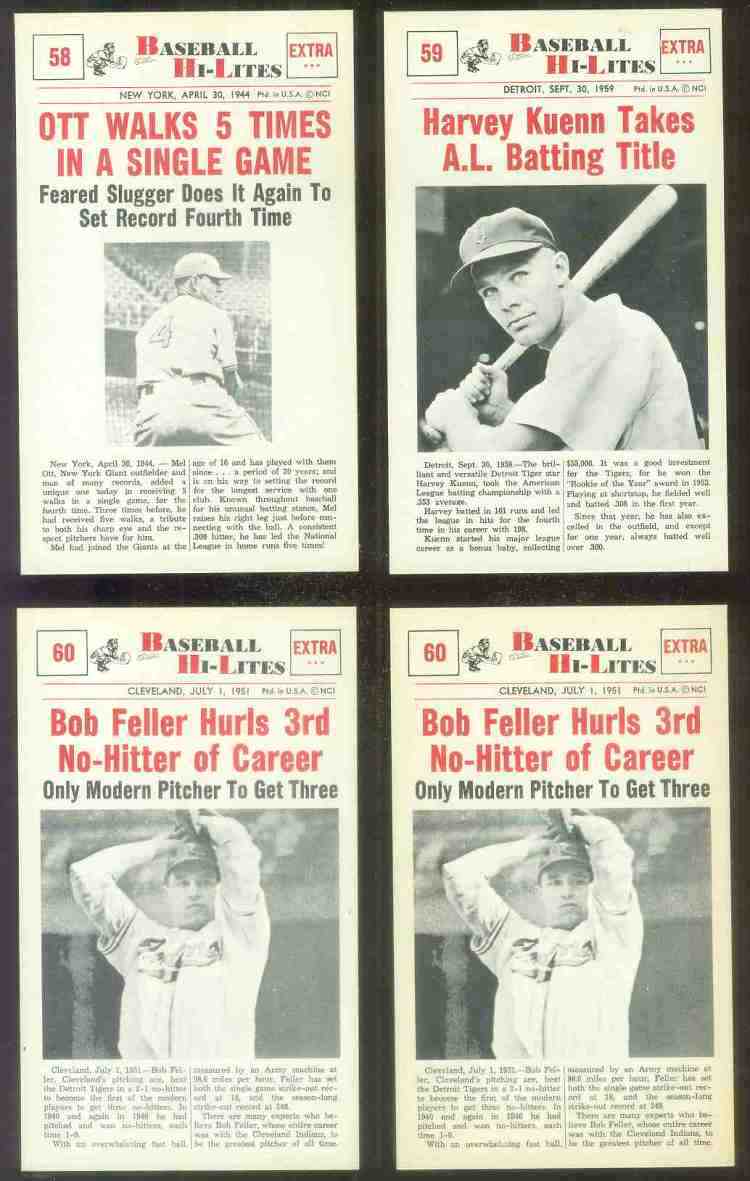 1960 Nu-Card Hi-Lites #60 Bob Feller - 'Hurls 3rd No-Hitter of Career' Baseball cards value