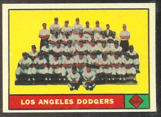 1961 Topps # 86 Dodgers TEAM card [#] Baseball cards value