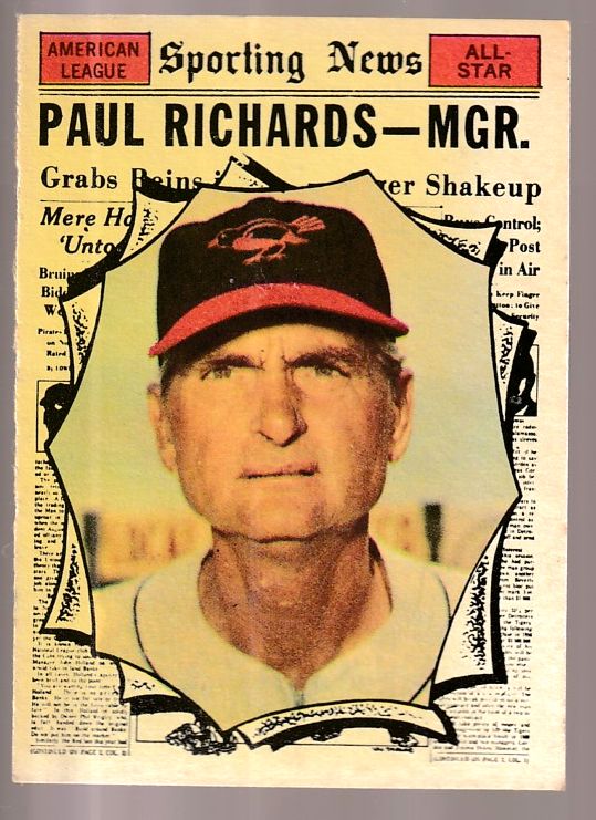 1961 Topps #566 Paul Richards All-Star SCARCE HIGH # [#x] (Orioles) Baseball cards value