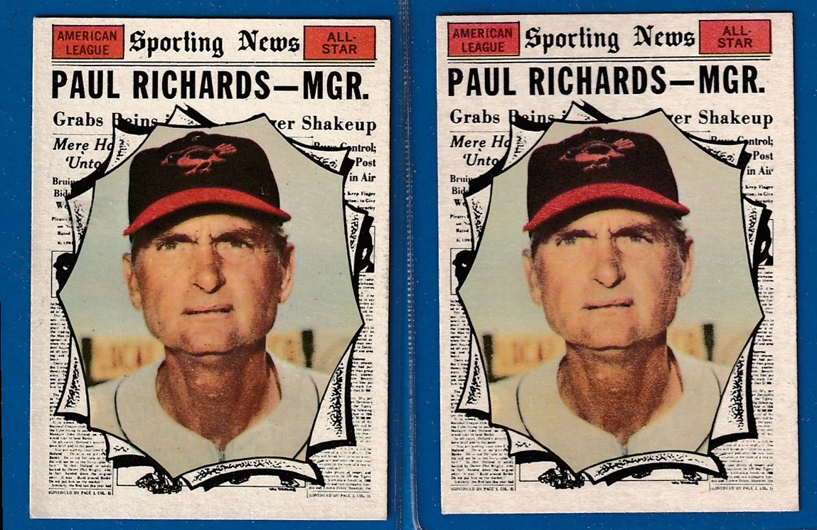 1961 Topps #566 Paul Richards All-Star SCARCE HIGH # (Orioles) Baseball cards value