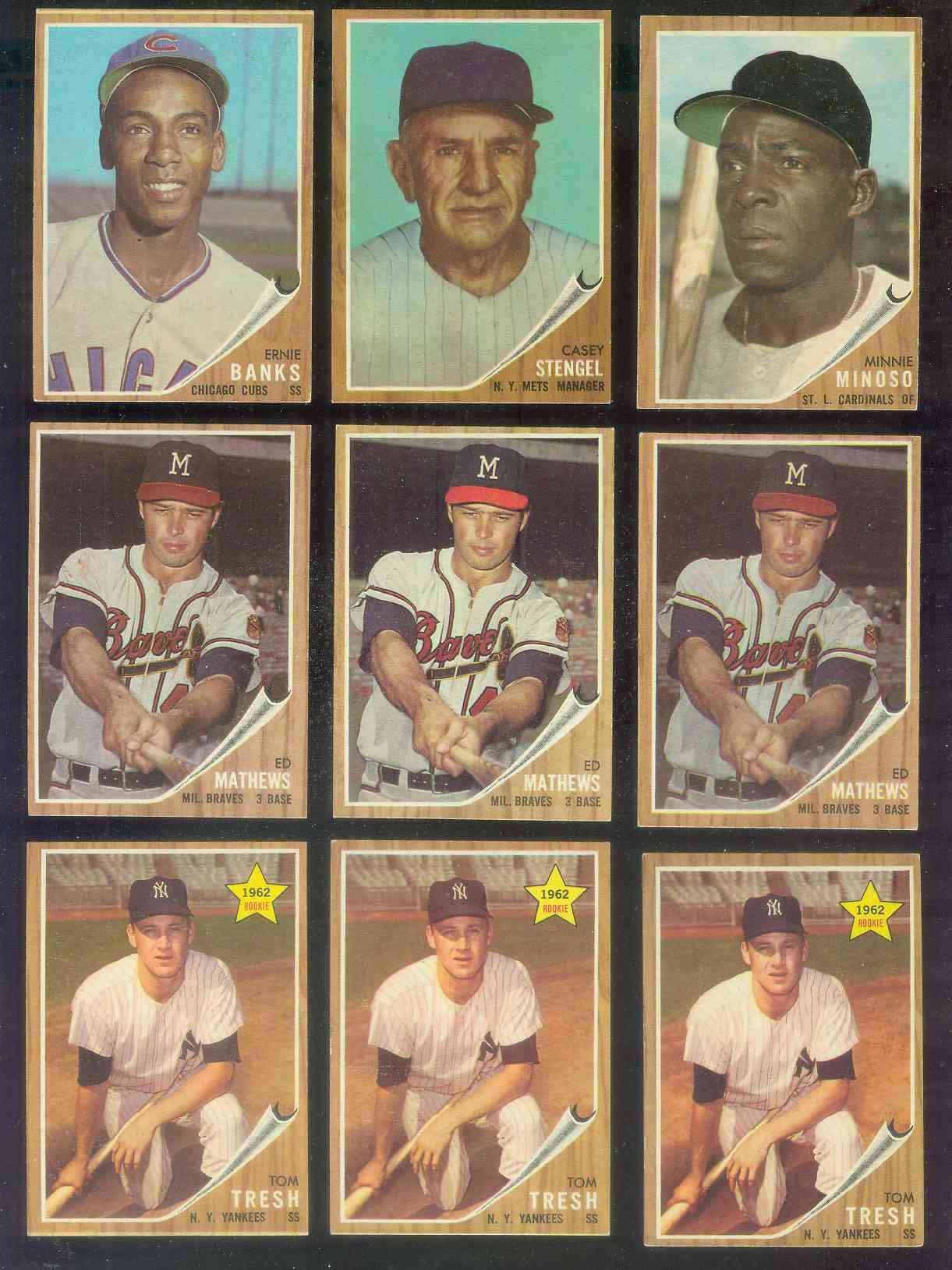 1962 Topps # 30 Eddie Mathews [#] (Braves) Baseball cards value