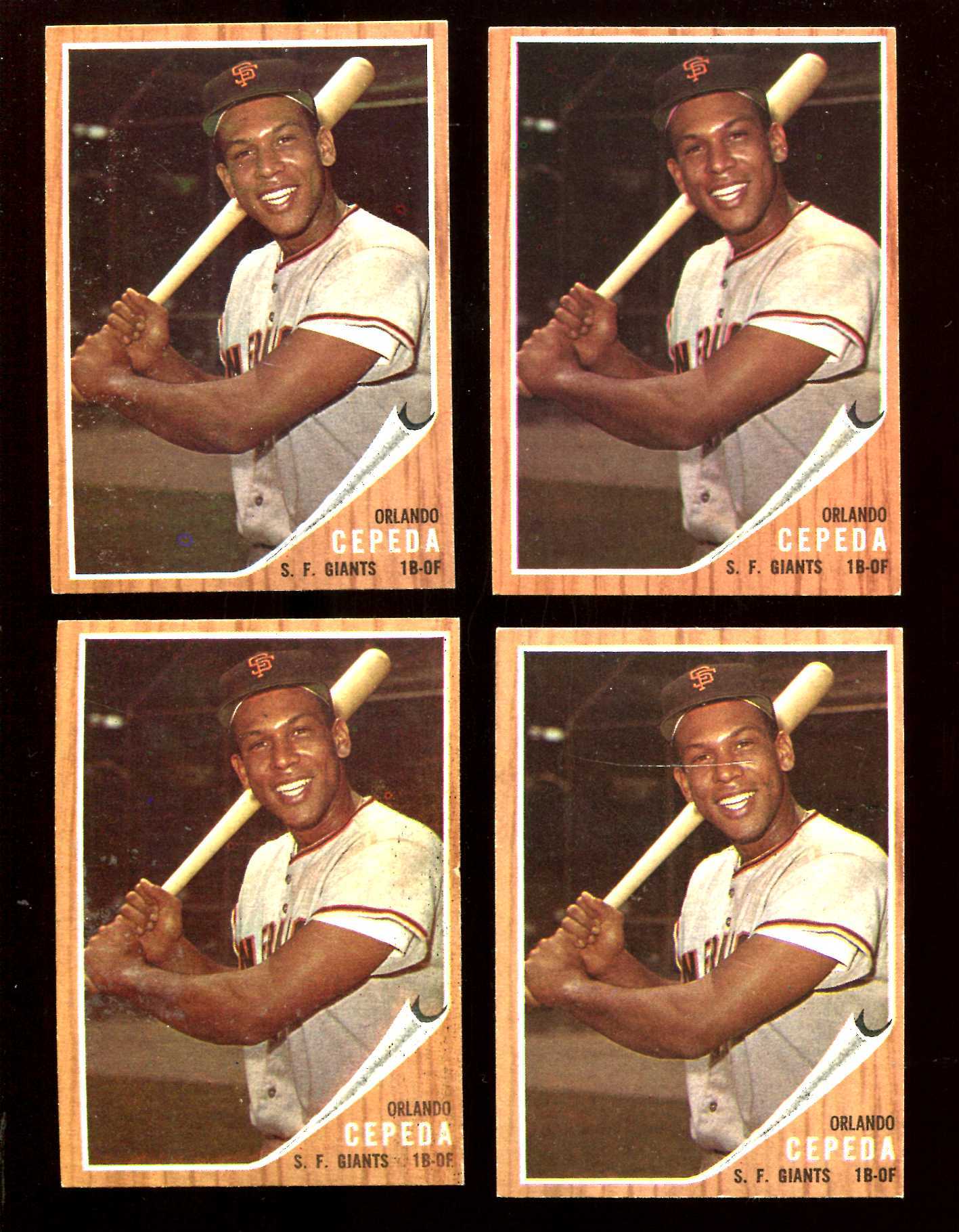 1962 Topps # 40 Orlando Cepeda [#] (Giants,HOF) Baseball cards value