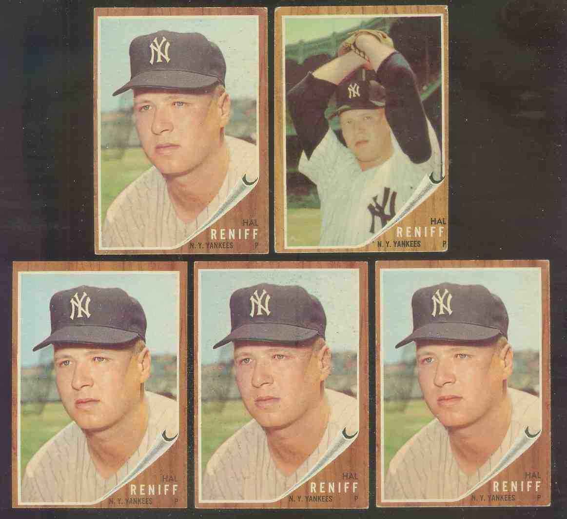 1962 Topps #139B Hal Reniff ROOKIE [VAR:Portrait) (Yankees) Baseball cards value