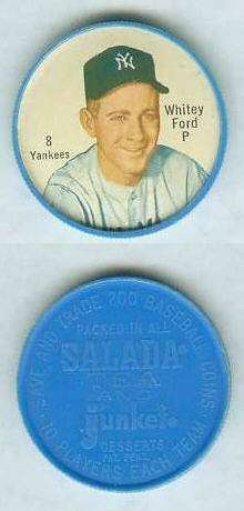 1962 Salada Coins #  8 Whitey Ford (Yankees) Baseball cards value