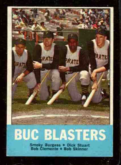 1963 Topps #.18 ROBERTO CLEMENTE 'Buc Blasters' [#csc] (Pirates) Baseball cards value
