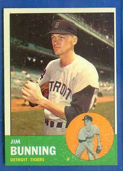 1963 Topps #365 Jim Bunning [#bsc] (Tigers) Baseball cards value