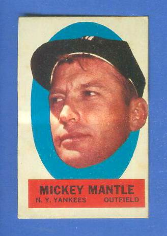 1963 Topps Peel-Offs 'Blank-Back' - Mickey Mantle (Yankees) Baseball cards value