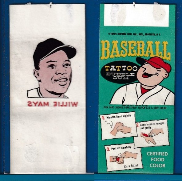 Willie Mays - 1964 Topps TATOO/tattoo [VAR:yellow ears to chin] (Giants) Baseball cards value
