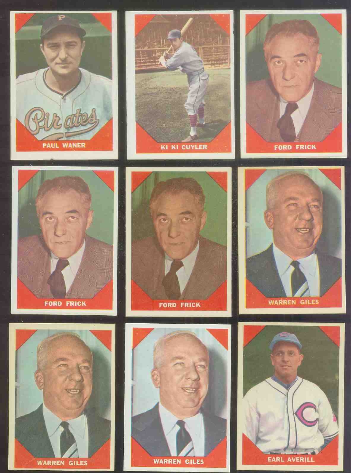1960 Fleer # 73 Warren Giles N.L. President Baseball cards value