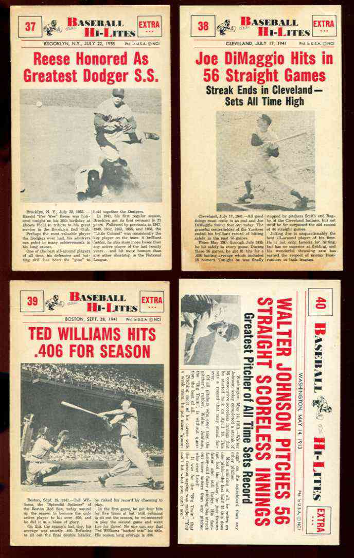 1960 Nu-Card Hi-Lites #39 Ted Williams - 'Hits .406 For Season' [#x] Baseball cards value